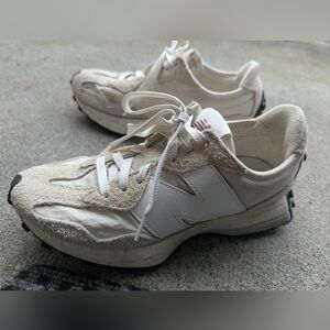 New Balance Cream Suede & Leather Sneakers